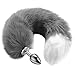 Utimi Anal Butt Plug Tail Stainless Steel Anal Stopper Smooth Anus Toy with Faux Fox Tail