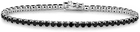 Womens Classic Cubic Zirconia Color Tennis Bracelets (Black)