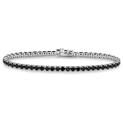 Womens Classic Cubic Zirconia Color Tennis Bracelets (Black)