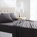 Amazon Basics Deluxe Microfiber Striped Sheet Set, Dark Grey, 4 pieces, Queen