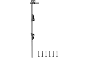 HTHOOOOOME 24 Inch Cane Bolt Heavy Duty Gate Drop Rod, Steel Gate Latch for Wooden Fence, Gate Hardware Drop Bolts for Wooden Gater-(Black Finish,1 Pack)