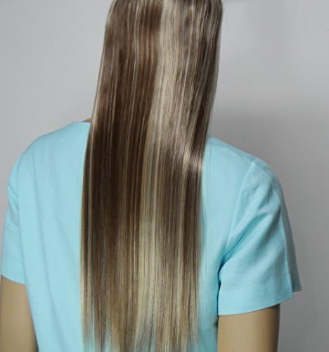 #12/613 Blonde Mix 20" Flip in Synthetic Hair Extensions on a Wire Heat Resistant to 350*