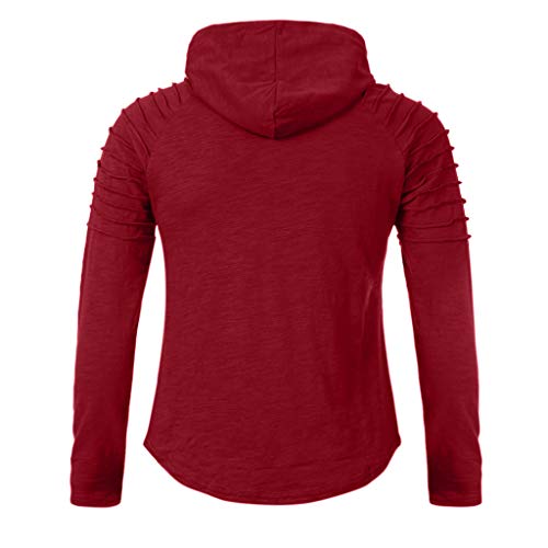 2019 Newest Short Sleeve T-Shirt for Mens Casual Slim Fit Hoodie Top Summer Boy O-Neck Pleats Raglan Cotton Blouse