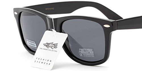 Retro Rewind Classic Polarized Sunglasses (Black | Smoke Polarized, 52)