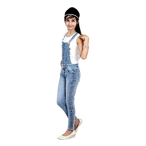 sunday casual denim detachable dungaree for girls