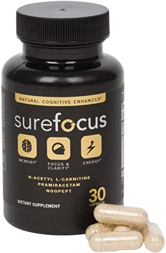 Sure Focus Premium Nootropics Natural Brain Function Supports Memory, Focus Clarity, Energy N-Acetyl L-Carnitine