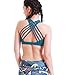 QUEENIEKE Women's Medium Support Strappy Back Energy Sport Bra Cotton Feel Size L Color Teal