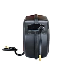 ReelWorks compresor de aire retráctil de plástico enrolladora de manguera de agua con manguera de polímero híbrido de 3 8 pulgadas x 50 pies 27807153A 300 psi