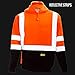 New York Hi-Viz Workwear H8311 Men's ANSI Class 3 High Visibility Class 3 Sweatshirt, Hooded Pullover, Knit Lining, Black Bottom (Orange, Large)