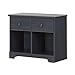 South Shore Summer Breeze 2-Drawer Double Nightstand, Blueberry with Wooden Knobs