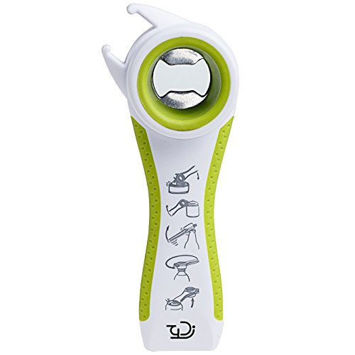 Jar Opener, All in One Jar Opener & Gripper Pad for Jars, Cans, Bottles, Wine, Beer and Soda Pops, Ideal for Seniors with Arthritis, Hand Weakness, Effortless, Never Skidding - Green
