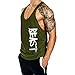 InleaderAesthetics Men's Tank Tops Sleeveless Shirts Y-Back Gym Workout Stringer Tank Tops Bodybuilding Fitness T-Shirts - ArmyGreen-XL