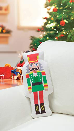 Decorative Christmas Nutcracker Shaped Throw Pillow, Colorful Cracker Christmas Accent Pillow, Nutcracker Cartoon Wooden Soldier Toy from The Ballet Christmas Decor