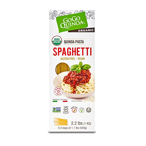 GoGo Quinoa Organic Spaghetti, Gluten Free Pasta. Vegan, Non GMO & Corn Free 2lbs