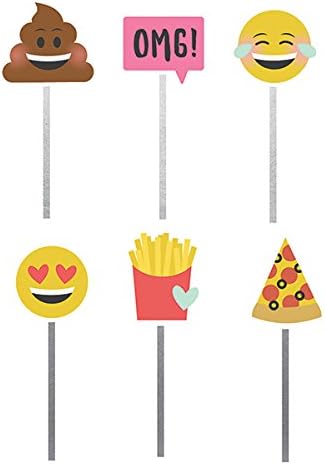 Simple Stories Emoji Love Decorative Clips, Metal, Multicoloured, 17.1 x 10.8 x 0.8 cm, Multicolor