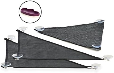 GenRev 3pc Reptile Hammock Loungers Accessories Set for Large & Small Bearded Dragons Anoles Geckos Lizards or Snakes - 19x13x13in Hammocks – with Water/Food Dish