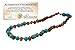 Baltic Amber Teething Necklace for Babies (Unisex) (Honey Multi Cherry Black Red Milk White Butter Yellow Cognac Brown Rainbow Turquoise Pink Quartz Lapis Lazuli Lemon) - Baby, Infant, and Toddlers will all benefit. Polished Anti Flammatory, Drooling & Teething Pain Reduce Properties - Natural Certificated Oval Baroque Round Baltic Jewelry with the Highest Quality Guaranteed. Easy to Fastens with a Twist-in Screw Clasp Mothers Approved Remedies! (Cognac Turquoise)