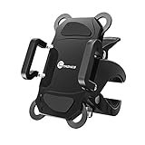 TaoTronics Bicycle Bike Phone Mount Holder, 360 Degrees Rotatable, with Slide-Proof Clamp, Rubber Strap, for Universal iOS Android Smartphones, GPS, and Other Devices