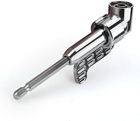 Jelbo Right Angle Drill Extended Version,105 Degree Right Angle Driver Angle Extension Power Screwdriver Drill Attachment 1/4inch Hex Bit Socket Screwdriver Holder Adapter