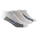 adidas Men's Superlite Stripe No Show Socks (3-Pair), White/Granite/Bold Blue, Large