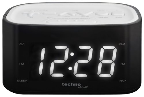 Technoline WT 465 LED Radio Alarm Clock with Play Controller Designer Keys white