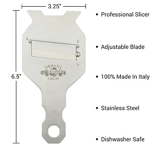 Urbani Truffles Professional Truffle Slicer/Shaver/Cutter by Made In Italy With Premium, Highest Quality, Stainless Steel. Easily Adjustable Blade To Get The Cut You Want.
