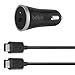Belkin USB-C (USB Type C) Car Charger with 4-Foot USB-C Cable (3 Amp / 15 Watt)