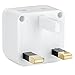 USA to UK Plug Adapter by Yubi Power 2 in 1 Universal Travel Adapter with 2 Universal Outlets - White 2 Pack - Type G for United Kingdom, England, Hong Kong, Ireland, Scotland, and More