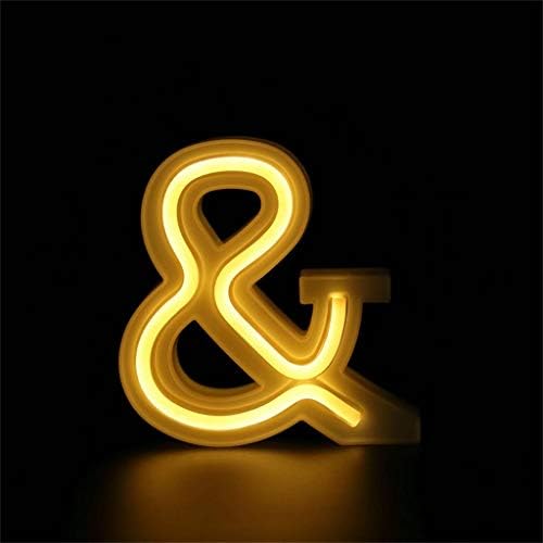 Alphabet Letter Lights LED Light Up White Plastic Letters Standing Hanging A-Z & for Home, Shopwindow, Club, Party and Holiday Decoration (&)