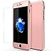 iphone 6 Plus Case,sxxissky Ultra-thin Full Body Coverage Hard Hybrid Plastic with [Tempered Glass Screen Protector]Protective Case Cover & Skin for Apple iPhone 6 Plus/iphone 6S Plus 5.5''(Rose Gold)