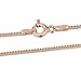 Amberta 14K Rose Gold Plated on 925 Sterling Silver 1.3 mm Curb Chain Necklace 16