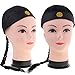 Baoblaze Set of 2pcs Fashion Adults Men Black Chinese Oriental Cap With Ponytail Party Cosplay Hats Stage Performance Props