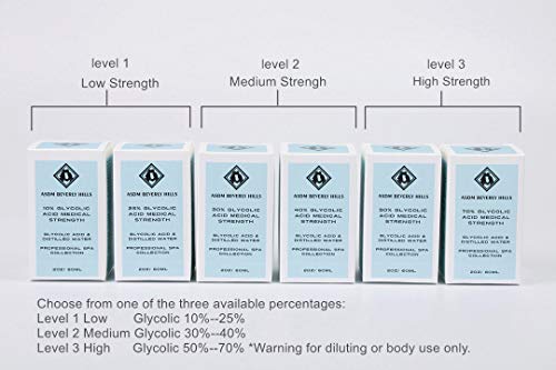 ASDM Beverly Hills Medical Grade Glycolic Acid Peel 40% 2ounce 60 millilite rPRO Strength AHA Chemical Peel Treatment, Alpha Hydroxy for Acne Scars,Wrinkles, Blackheads,Pores, Discoloration, Aging Skin
