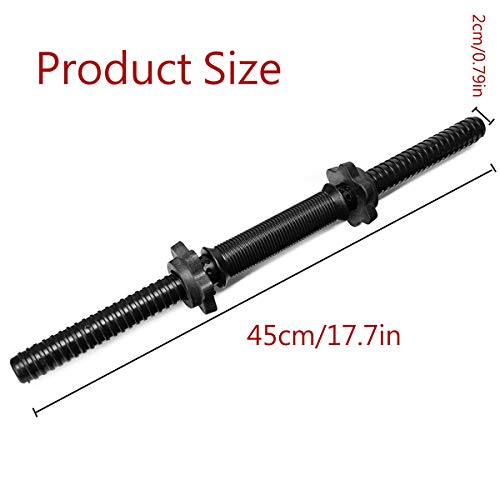 AFUT-Kurzhantelstange-Laenge-177-Zoll-Hantelstange-kurz-mit-Sternverschluessen-Stahl-verchromt-Kurzhantel-geraendelt-1PCS2PCS