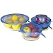 Silicone Stretch Lids (Set of 8, variety of sizes 7.9”,6.3”, 5.5”, 4.3”,3.5”, 3 x 2.6”). The perfect stretchy silicone bowl covers for your kitchen! (Light Blue)