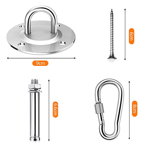Deckenhaken Halterung,Deckenhaken Hängesessel,Edelstahl Schwerlast Deckenhalterung,360° Rotation,Decken Haken… – Bild 4