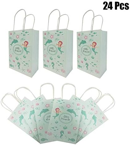 24 Pack Mermaid Party Supplies Decorations Bags for Kids Girls Boys, Little Mermaid Under The Sea Birthday Party Favors Gift Treat Bags