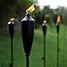 Deco Home Set of 4 Tikki Backyard Torch - 60 inch Citronella Garden Outdoor/Patio Flame Metal Torch - Black Matt primary