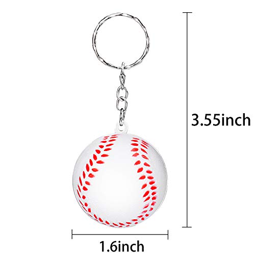 20 Pack White Baseball Keychains for Party Favors, School Carnival