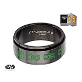 Men's Stainless Steel Black IP Star Wars Yoda Spinner Ring Size 12