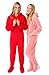 Big Feet Pjs Pink Hooded Plush Adult Womens Footed Pajamas Onesie