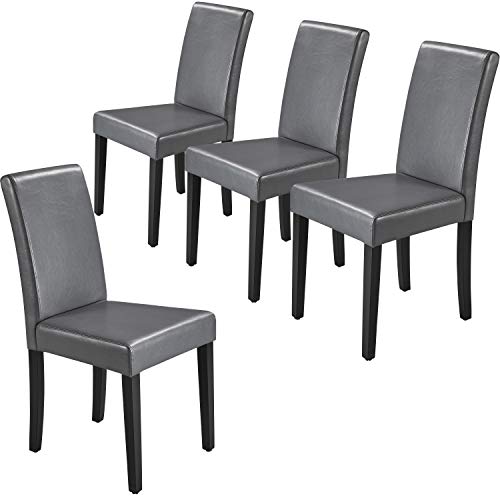 Yaheetech 4pcs Dining Chairs PU Leather High Back Diner Chair