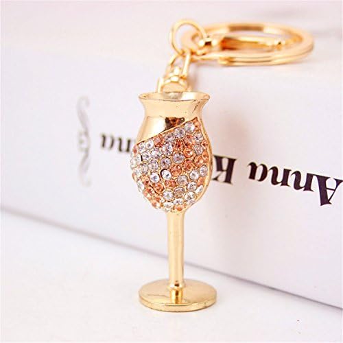 Goblet Pokal Standing Cup Bag Handbag Purse Keychain Charm Pendant Handbag Bag Keychain Key Ring (Champagne)
