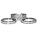 Contemporary 2.86 Ct. Cubic Zirconia Cz 3 Pc. Engagement Bridal Wedding Ring Set