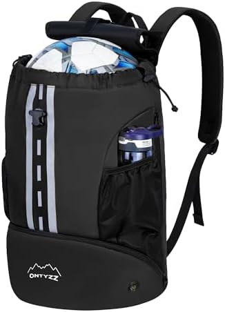Wasserdicht Rucksack mit Kordelzug Sportrucksack mit Schuhfach Multifunktionaler Tagesrucksack für Gym Yoga Schwimmen Tanzen Basketball Volleyball Fußball Tasche