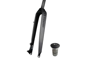 Enjcyling TOSEEK Full Carbon MTB Rigid Fork, 26in 27.5in 29in / Offset 45mm / 1/8" Straight Tube Threadless/Disc Brake / 9x100mm QR / T800 Carbon Fiber/w/Expander, for Mountain Bike XC