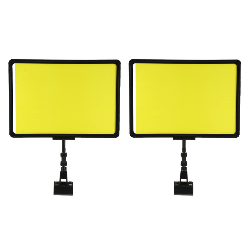 iplusmile 2pcs Erasable Tags for Supermarket - Clip-on Tag Holders, Adjustable Plastic Label Display for Business Store Exhibition Retail Pricing, Buffet Labels, Signage