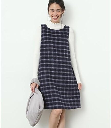 Amazon Co Jp ビス Vis シャギーチェックノースリーブワンピース 40ネイビー F 服 ファッション小物