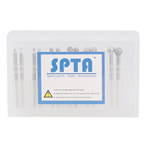 image for SPTA 6 HSS Router Bit & 12Pc Ball Diamond Burr & 4 Diamond Burr 1/8