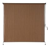 Coolaroo Exterior Roller Shade, Cordless Roller Shade with 90% UV Protection, No Valance, (4' W X 6' L), Mocha